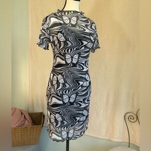 Mesh Bodycon Pattern Dress